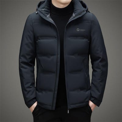 Donsjack Heren Winter Verdikt Koudebestendig Capuchon Kort Dons Kleding voor Mannen van Middelbare Leeftijd 4XL black