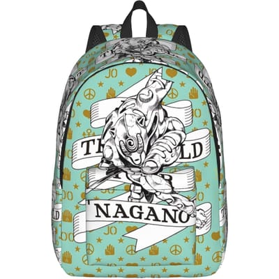 Mode Jojo's Bizarre Adventure Wereld Rugzak Mochilas High Street Voor Werk Retro Wasbare Rugzak (as the picture,16 inches)