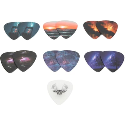 13 Pièces Médiators de Guitare Moyens en Celluloïd avec Boîte Accessoires d'Instrument Starrysky gray