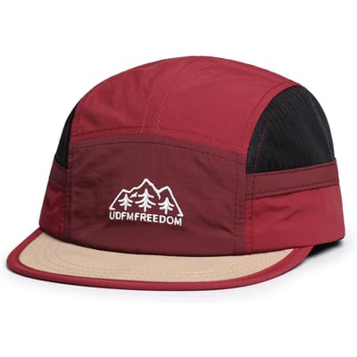 Casquette de Baseball à 5 Panneaux pour Hommes Femmes, Maille Broderie Nylon Séchage Rapide Respirante, Idéale pour la Course à Pied le Camping l'Extérieur le Streetwear (Red,Adjustable) rouge