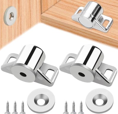 Set van 2 Sterke Magnetische Deursluitingen voor Keukenkastjes en Meubels - Ronde Magneten voor Veilig Sluiten van Deuren en Lades