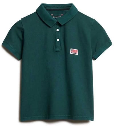 Superdry Ath Essential Graphic Korte Mouw Poloshirt Groen 2XS Vrouw