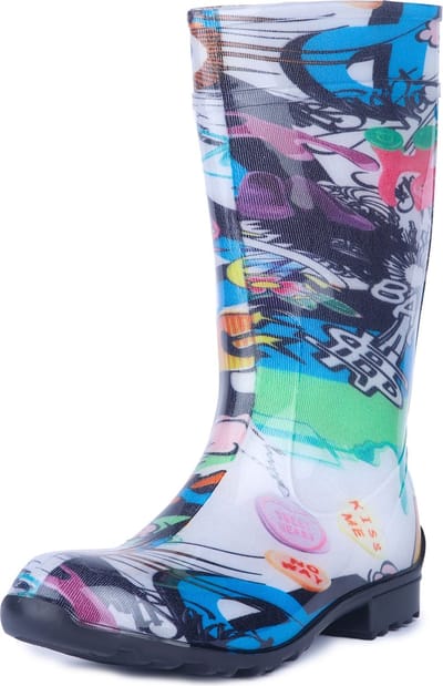 Ladeheid LA-LMG-967-Ilse Dames Regenlaarzen - Rubber - Hoog - PVC - Waterdicht – Zwart – 38