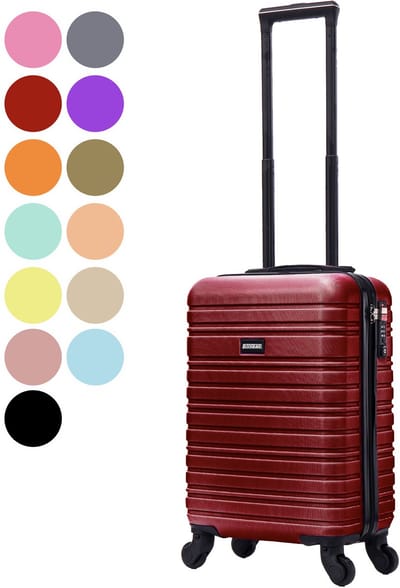 BlockTravel® Handbagage Koffer XS 29L Carryon Koffer - Trolley Handbagage Lichtgewicht 52cm - Reiskoffer met Wielen - Koffer Handbagage - Reistas met Wielen - Valies - TSA-slot - Rood