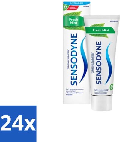 24 x Sensodyne Tandpasta Fresh Mint 75 ml - Gevoelige Tanden - Tandpasta - Frisse Adem - Mondhygiëne - Gevoeligheid