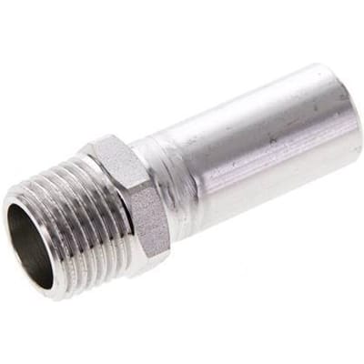 Perskoppeling - 18mm Buiseinde & R 1/2'' Buiseinde - RVS