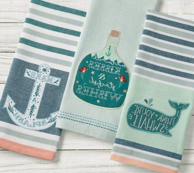 Keukendoeken Set - Theedoeken Vaatdoeken - Keuken Decoratie - Strand Thema Ontwerp - 45 x 70 cm - Multicolor