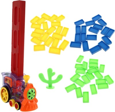 Domino Trein Speelgoed - Educatief Spel - Vroeg Leren - Transparant Ontwerp - 34.5 cm Lengte - Gemengde Kleuren