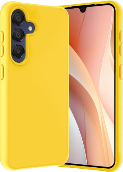 Hoes - Geschikt voor Samsung Galaxy A15 - Sterk & Shockproof - Hoesje Cover - Siliconen Case - Geel