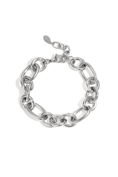 Chunky Glow Armband | RVS (Verkleurt niet) | Zilverkleurig | Armband met ronde schakels
