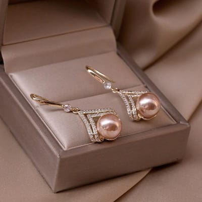 Bijoux de Mode de Luxe Boucles d'Oreilles Pendantes Perles Boucles d'Oreilles Style Coréen pour Femmes Cadeaux de Mariage Fête Boucles d'Oreilles pour Femmes Oreilles Percées Produits Populaires gray