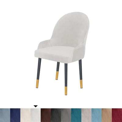 Fluwelen Halve Cirkel Fauteuilhoezen Stretch Eetkamerstoelhoes Effen Kleur Funda Silla Oficina Stoelhoezen voor Keuken Bruiloft white