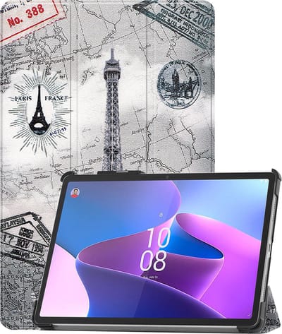 Hoesje - Geschikt voor Lenovo Tab P11 Pro - Dun & Stevig - Trifold Bookcase Hoes - Hard Cover Case - Met Uitsparing Geschikt voor Lenovo Pen - Hardcover Book - Tablethoes - Eiffeltoren