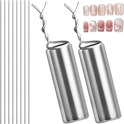 Set van 2 Hartvormige Nagel Magneten voor Cat Eyes Gel Polish - Krachtige Magneten met 10 Dunne Draadjes, Multifunctionele Nail Art Tools voor Thuis Salon en Creatieve Nagelontwerpen