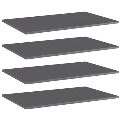 vidaXL - Wandschappen - 4 - st - 80x50x1,5 - cm - spaanplaat - hoogglans - grijs