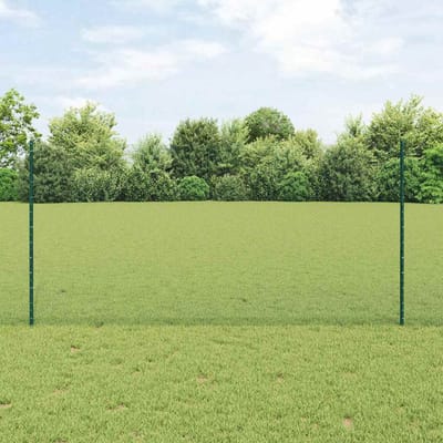 vidaXL - zeshoekig - gaasgek - met - palen - 10 - x - 1,2 - m - PVC-Coated - Staal - Groen