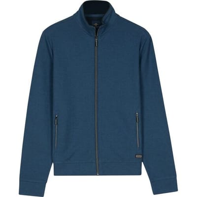 Baileys Vest Uni Color Fine Texture Sweat Cardigan Zip Jacquard Fabric Delft Blue / male