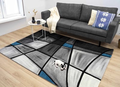 Flycarpets Kristal Modern Vloerkleed - 200x290cm - Grijs/Blauw