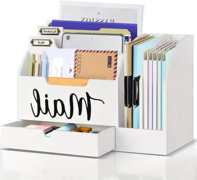 Brievenorganizer bureau - Post Sorter - Bureau organiseren - 6 compartimenten met lade - 37.9 x 17.8 x 25.6 cm