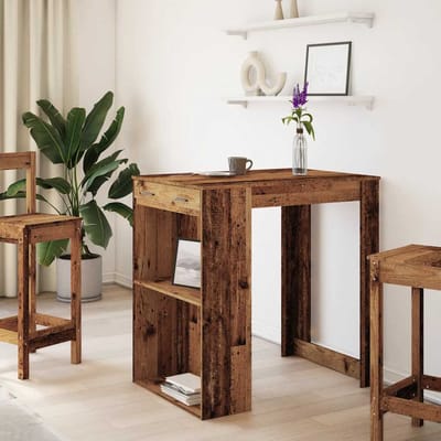 vidaXL - Bartafel - 102x70x103,5 - cm - bewerkt - hout - oud - houtkleurig