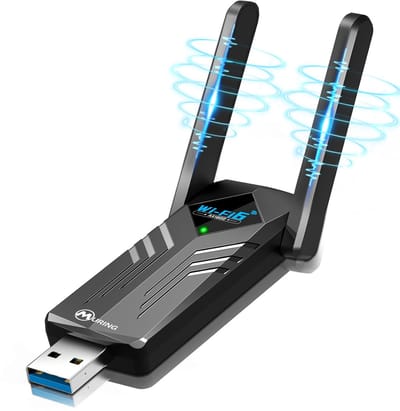 Muring WiFi Adapter USB 3.0 – Dual Band 2.4 GHz & 5 GHz – WiFi Dongle Tot 1300 Mbps – RTL8812BU Chipset – 2 × 3 dBi Antenne – Plug & Play – Geschikt voor Windows XP/7/8/10/11 - Light versie