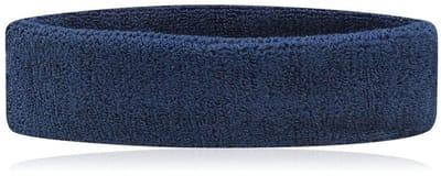 Zweetbandje - Hoofdband - Sweatband - Sportband - Fitness band - Badstof - Navy/donkerblauw - Jonyx