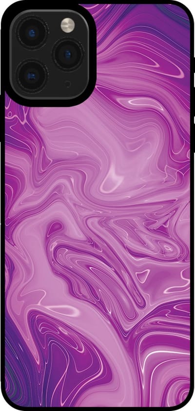 Smartphonica Telefoonhoesje voor iPhone 11 Pro met marmer opdruk - TPU backcover case marble design - Paars geschikt voor iPhone 11 Pro