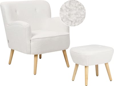 TUMBA - Fauteuil - Wit - Boucle