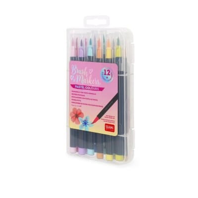 Legami brush markers set van 12, pastel kleuren
