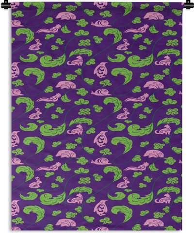 Wandkleed - Wanddoek - Bladeren - Dieren - Patronen - 150x200 cm - Wandtapijt