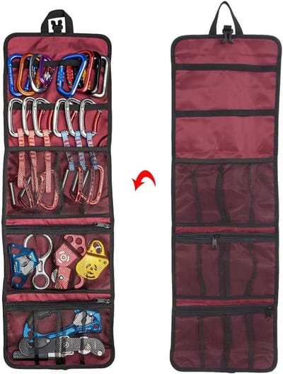 Waterdichte Opbergzak voor Klimuitrusting van Nylon met Hangfunctie voor Bergbeklimmers - Paars Rood, Ideaal voor Outdoor Activiteiten en Avonturen