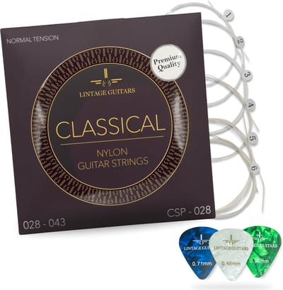 Premium Klassieke akoestische gitaar snaren - Normal Tension - CSP-028 - Gitaarsnaren - Inclusief 3 Celluloid Plectra