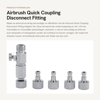 Dailygoods - Airbrush Quick Coupling Disconnect Fitting Adapter Set - 4PCS 1/8 Aansluitingen - Hoogwaardige kwaliteit - Voor airbrushen - Eenvoudig te...