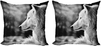 ABAKUHAUS Wolf Kussenhoes – Wolfafdruk, Digitaal bedrukt aan beide zijden, 45x45 cm