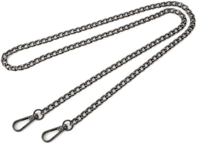 Vervangende Schouderband van Metaal 60 cm met Karabijnhaak voor Handtassen en Schoudertassen, Licht Zwart, Duurzaam en Stijlvol Accessoire