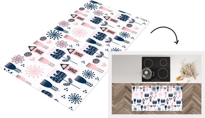 Keukenloper - Loper keuken - Patroon - Pastel - Scandinavië - 120x60 cm - Keukenloper vinyl