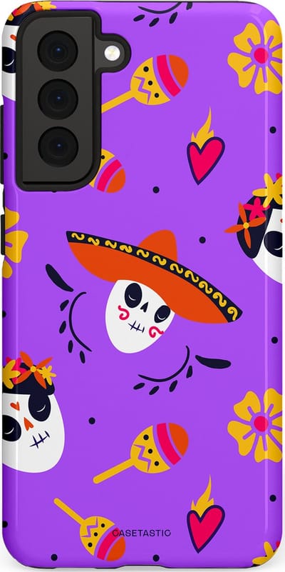 Casetastic Hoesje Geschikt voor Samsung S21 FE - Stijlvolle Beschermende Duo-layer Case - Muertos sombrero