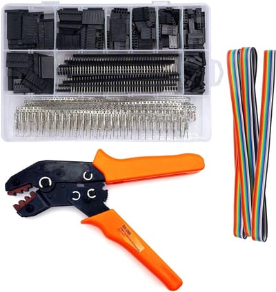 Shopcentral - Crimping tool - Dupont crimp tool - Ergonomisch ontwerp - Geel - Connector set - Ideaal voor Arduino en Raspberry Pi projecten - 2.54mm p...