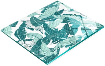 Keuken serveerplank van gehard glas met palmboommotief, 60x52 cm