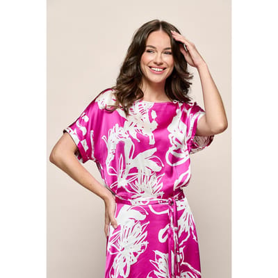 Martha Print Top Licht Berry / Offwhite