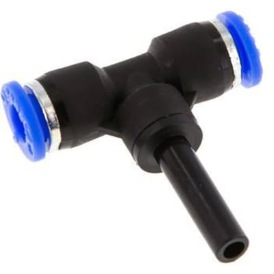 6mm x 6mm T-koppeling PBT Insteekfitting Plug NBR [2 Stuks]