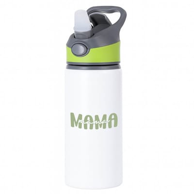 Hacebo® - mama waterfles met rietje groen - Mama - moeder - Moederdag - cadeau - verjaardag - geschenk - water fles - 650ML