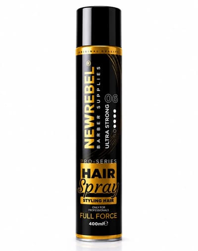 NEW REBEL Hair Spray Ultra Strong 06 – Haarspray 400 ml – Extra Sterke Hold – Professionele Barber Haarspray – Langdurige Fixatie – voor alle haartypes