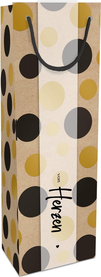 Tasje 12x36x10cm, Fantasie Kraftp. Bubbles met Pergastr.