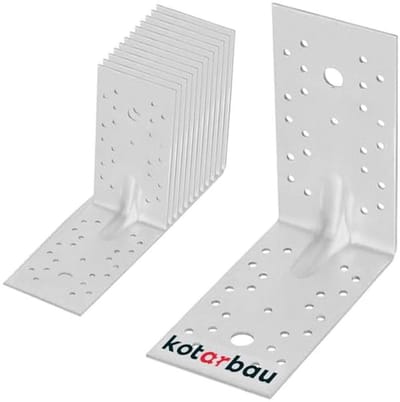 Hoekverbinders Set van 12 - 150x150x80 mm - Zware Lasten - Thermisch Verzinkt Staal - 90 Graden - Hoekprofiel