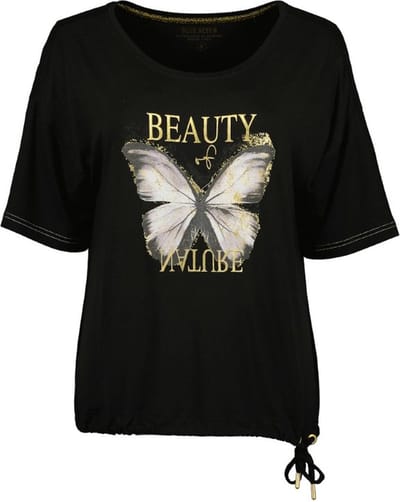 Blue Seven dames shirt - shirt dames - 105756 - zwart print - KM - maat 40