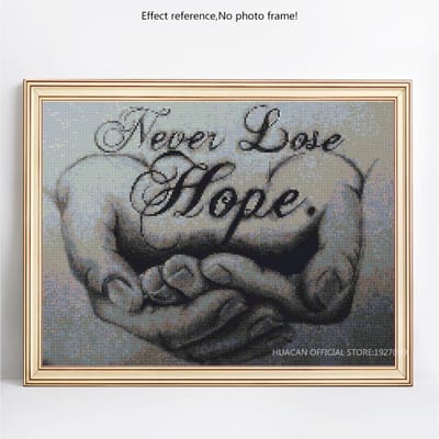 5D DIY Diamant Mozaïek Volledige Ronde Boor Hand Hope Diamant Schilderij Borduurwerk 20X30 gray