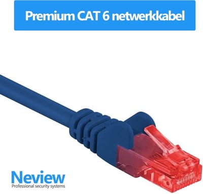 Neview - 0.25 meter premium UTP kabel - CAT 6 - Blauw - (netwerkkabel/internetkabel)