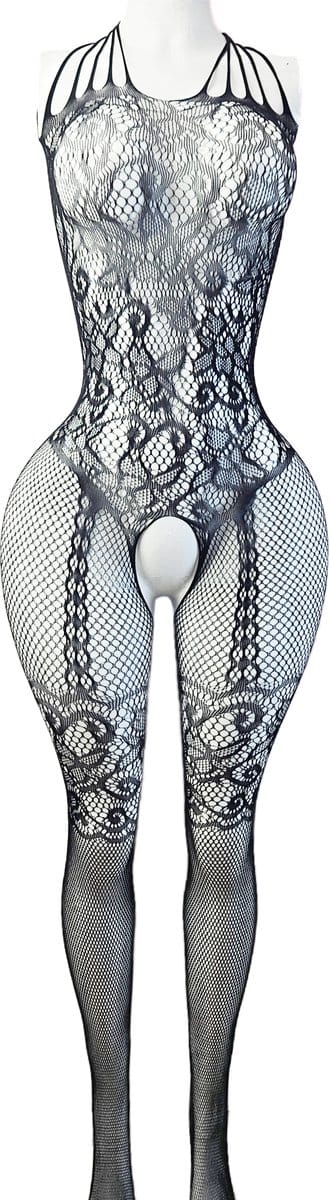 BamBella ® - Panty pak -Onesize - body suit - Dames - Onesize - Erotische jumpsuit van kant lingerie zwart