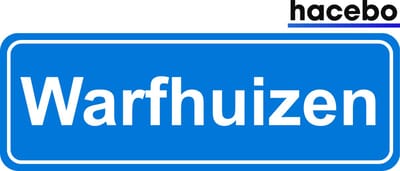 Hacebo - Plaatsnaam Sticker - 29x10 CM - Warfhuizen sticker - Verkeersborden sticker - grappige cadeaus - Warfhuizen